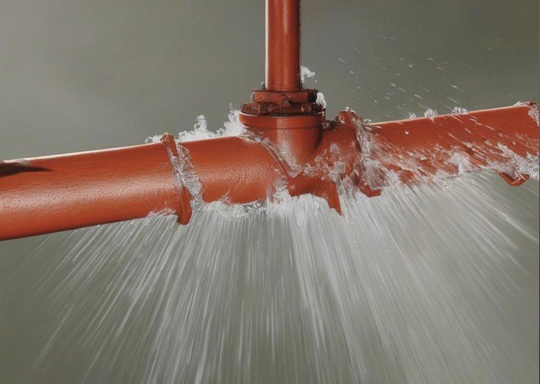 burst pipe in Murrieta, California